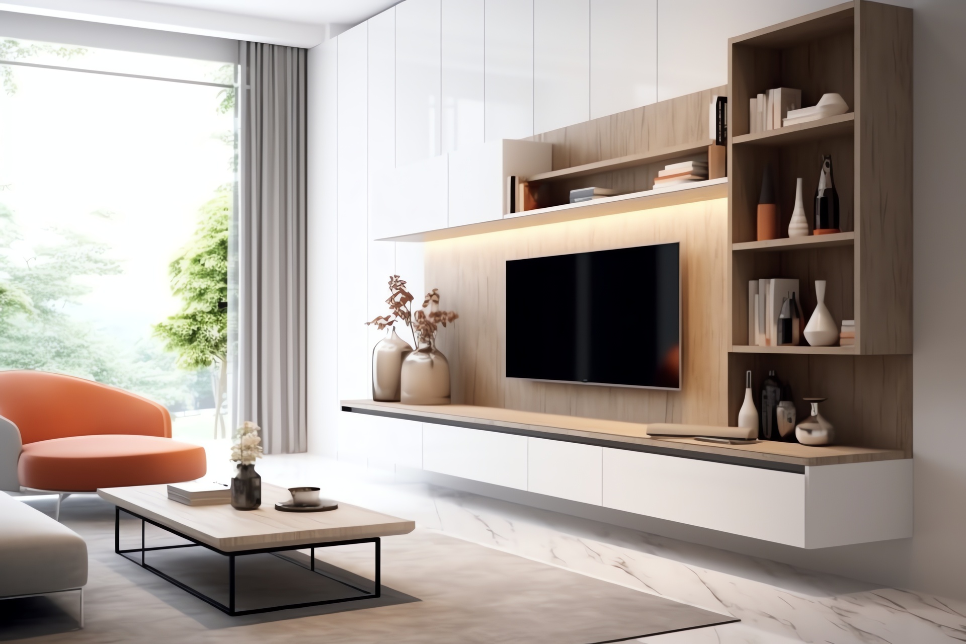 TV Cabinets with Built-In Shelving