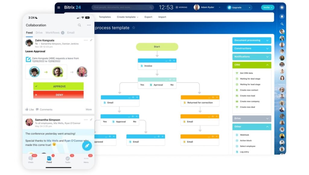 Figure 2 Bitrix24 tasks and projects service