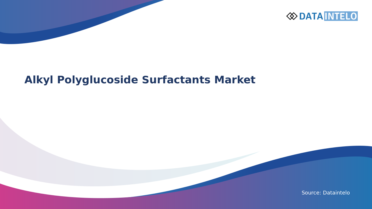 Alkyl Polyglucoside (APG) Surfactant Market