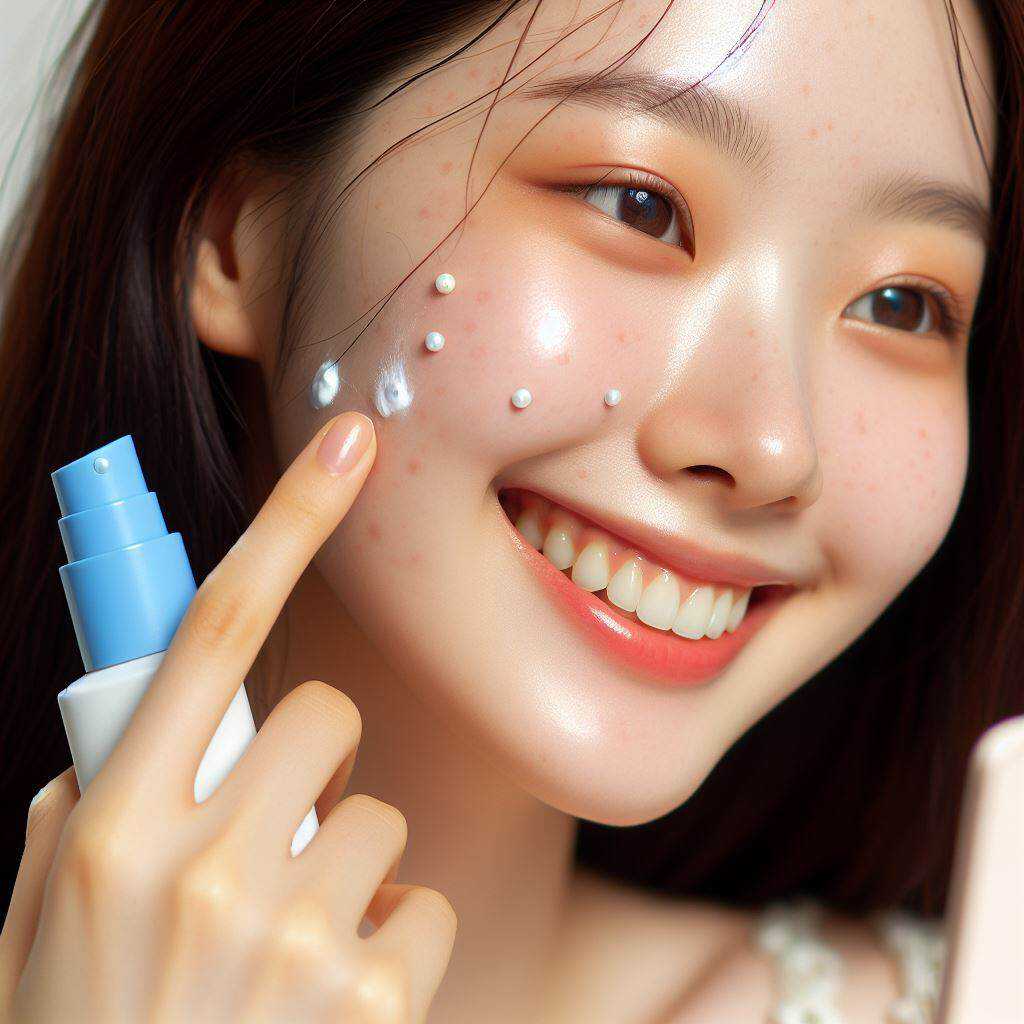 woman applying korean skin toner