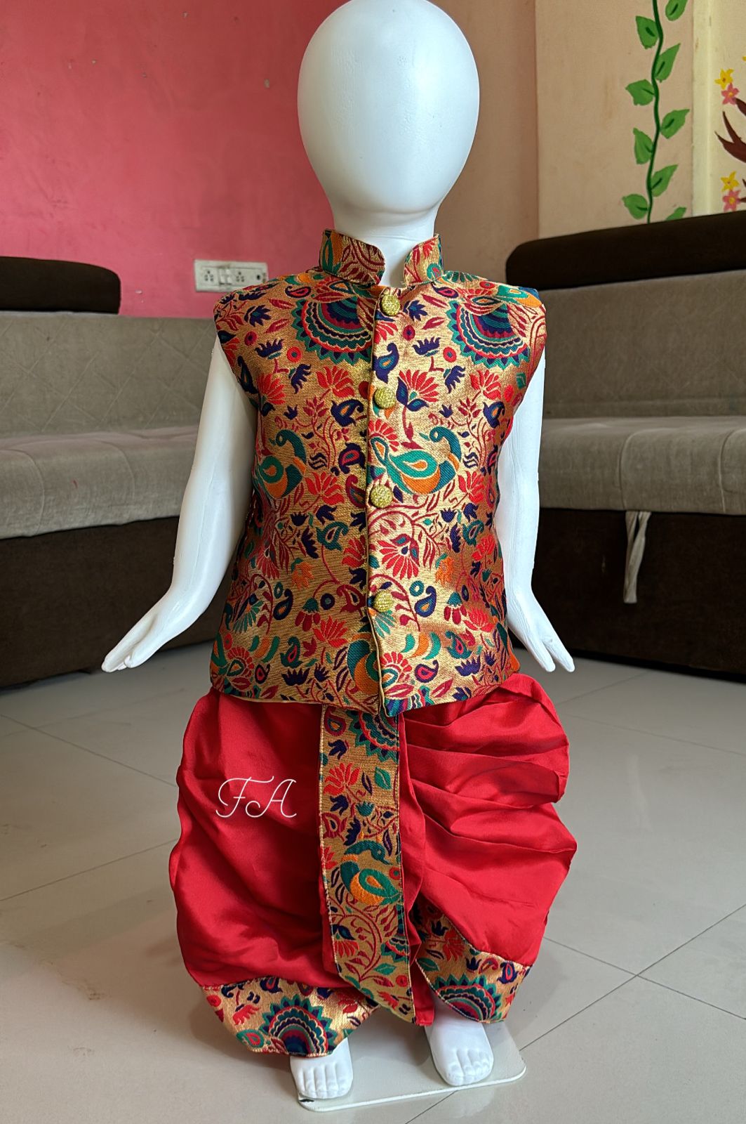 Premium Paithani Dhoti Bandi Gajri