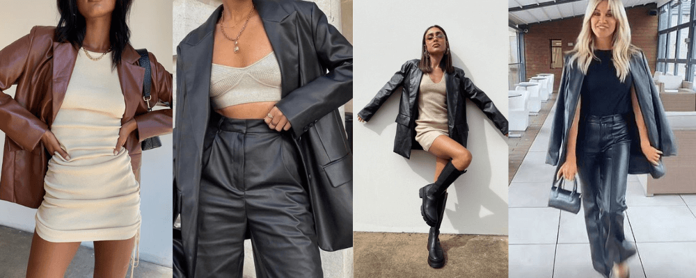 Leather Blazer Women outfit