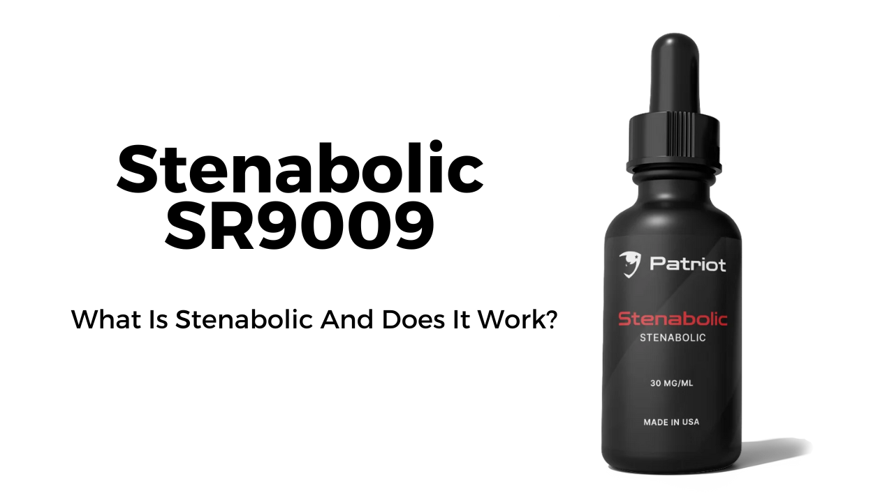 A bottle of stenabolic sr9009 with the the text of what is stenabolic and does it work.