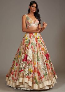 Printed Lehenga with Minimal Embroidery