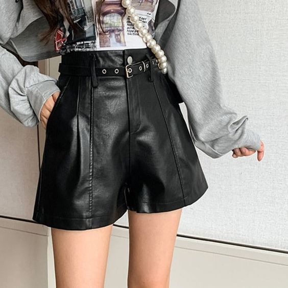 Black Leather Shorts outfit