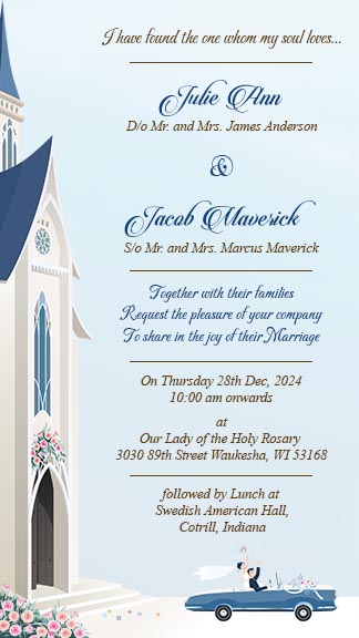 Christian Wedding Card Content
