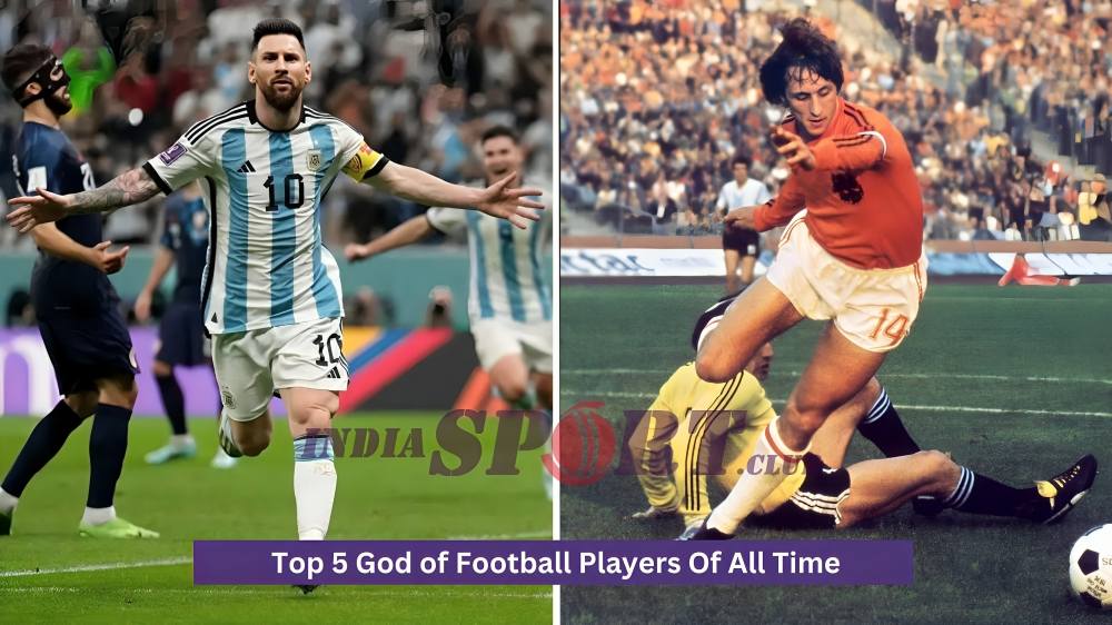 Football is one of the most beloved sports out there, adored by fans all over the globe. While players rack up tons of titles throughout their careers, only a select few are dubbed the “God of football.” Lionel Messi and Cristiano Ronaldo often get that title thrown around, but when it comes to the all-time greats, Pele and Diego Maradona, famously known as the Hand of God, really take the cake. Also Read: Athlete Couples Who Met In Olympic Competition Top 10 Easiest Sports In Olympic 5. Johan Cruyff – Dutch Maestro Johan Cruyff - Dutch Maestro Johan Cruyff, the legendary Dutch footballer and coach, made a name for himself by snagging the Ballon d’Or three times—in 1971, 1973, and 1974. Plus, in 1999, he was voted the European Player of the Century without any debate. His straightforward approach to winning was, “If you have the ball, the other team can’t score. It’s all about how you organize and position yourself.” For Cruyff, football was all about maintaining control on the pitch. 4. Cristiano Ronaldo – A Football Legend Cristiano Ronaldo Cristiano Ronaldo truly embodies the heights you can reach through football. He went from growing up in a tough neighborhood to residing in luxurious mansions, showcasing just how far he’s come. With his relentless drive, love for the game, and unyielding ambition, he’s now celebrated as one of the all-time greats in football history. When it comes to his goal-scoring record, he’s netted 765 goals across clubs like Real Madrid, Manchester United, Juventus, Sporting CP, and Al Nassr, plus another 130 for the Portugal National Team. 3. Lionel Messi – The King of Football Lionel Messi - The King of Football Lionel Messi is a phenomenal football player hailing from Argentina. Following in Diego’s footsteps, Messi has claimed the title of Argentina’s greatest footballer. He’s been named FIFA World Player seven times, specifically in 2009, 2010, 2011, 2012, 2015, 2022, and 2023. On the pitch, Messi is a masterful passer and knows how to navigate through tight defenses like a pro. Speaking of his impressive records, during the 2011-2012 season, he netted an astonishing 73 goals. He also led Argentina to World Cup victory for the first time in 36 years, earning the Golden Ball for being the tournament’s top player with 7 goals and 3 assists. 2. Diego Maradona – The Golden Boy Diego Maradona - The Golden Boy Diego Maradona is considered one of the all-time greats in football. Renowned for his incredible talent, he was a master on the pitch. His leadership and skill left fans in awe every time he played. Maradona kicked off his career at just 14, making him the youngest player from Argentina. He brought pride to his team on countless occasions, famously clinching the 1986 World Cup. 1. Pele- God Of Football Pele- God Of Football Pele, whose real name is Edson Arantes do Nascimento, is often hailed as one of the best footballers ever and was even dubbed “the greatest” by FIFA. He’s known worldwide as the God of Football. This guy was a scoring machine! Back in his prime, he was the most famous and highest-paid player on the planet. He kicked off his football journey at just 16 years old. His fame skyrocketed when he netted a hat trick against France in the 1958 World Cup semifinal. After those incredible performances, the Brazilian government declared him a national treasure. Even today, Pele remains at the top of the list when it comes to the greatest football players of all time. God of Football Players Of All-Time Stats In Table Format: Players Name Country Goals Assists 1. Pele Brazil 1279 231 2. Diego Maradona Argentina 293 226 3. Lionel Messi Argentina 838 374 4. Cristiano Ronaldo Portugal 895 252 5. Johan Cruyff Netherlands 296 167 Also Read: Most Dangerous Sports Based On Highest Injury Rates Top 10 Most Outstanding Football Players In 2024