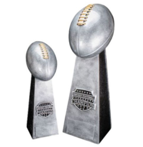 Football tower trophy- silver