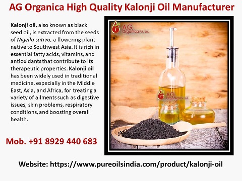 AG Organica Kalonji Oil Manufacturer & Wholesale Supplier