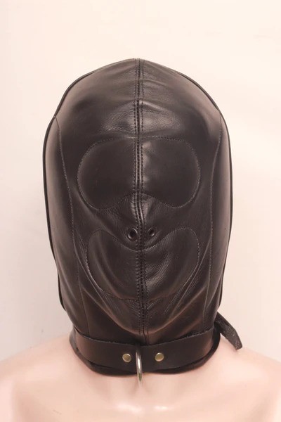 leather bondage hood