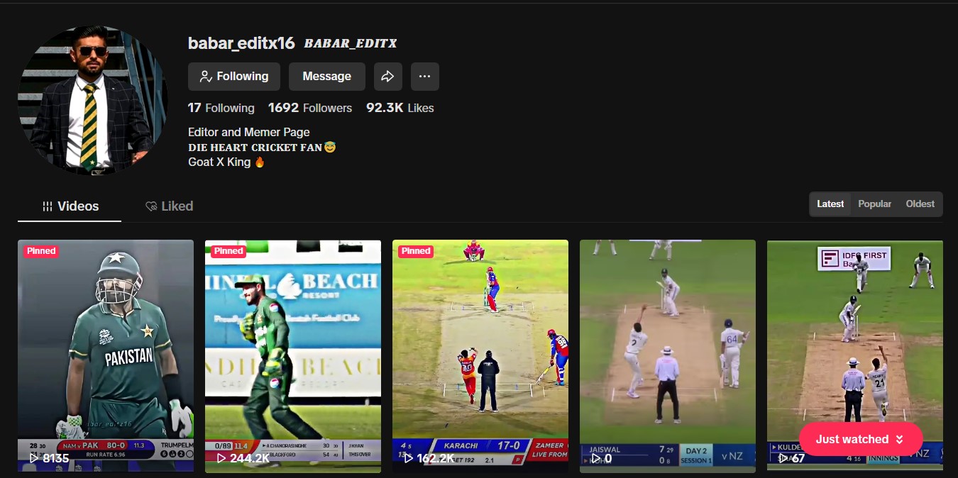 Cricket Fans, Follow @babar_editx16 for Epic Cricket Content!