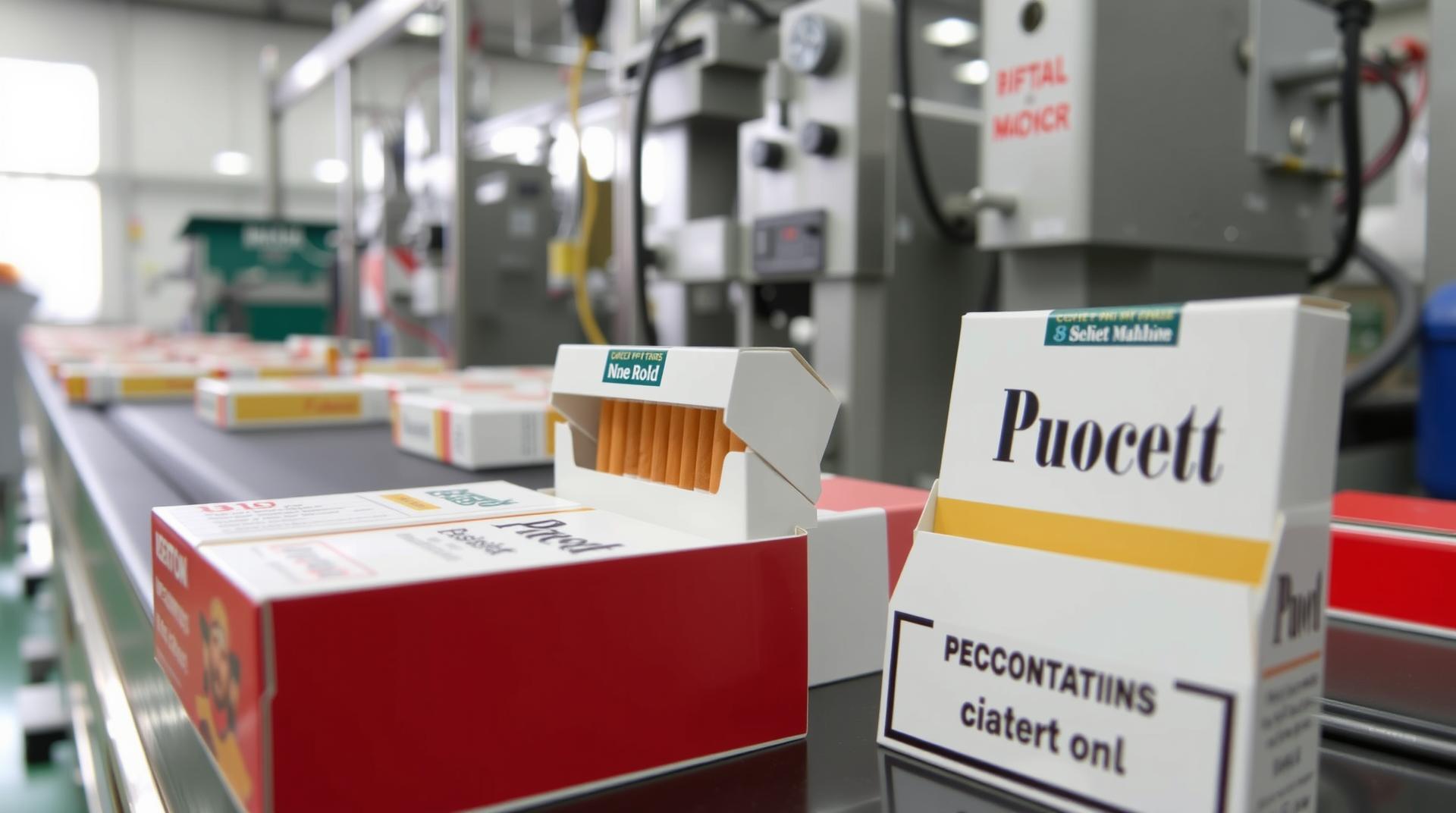 cigarette boxes in factory