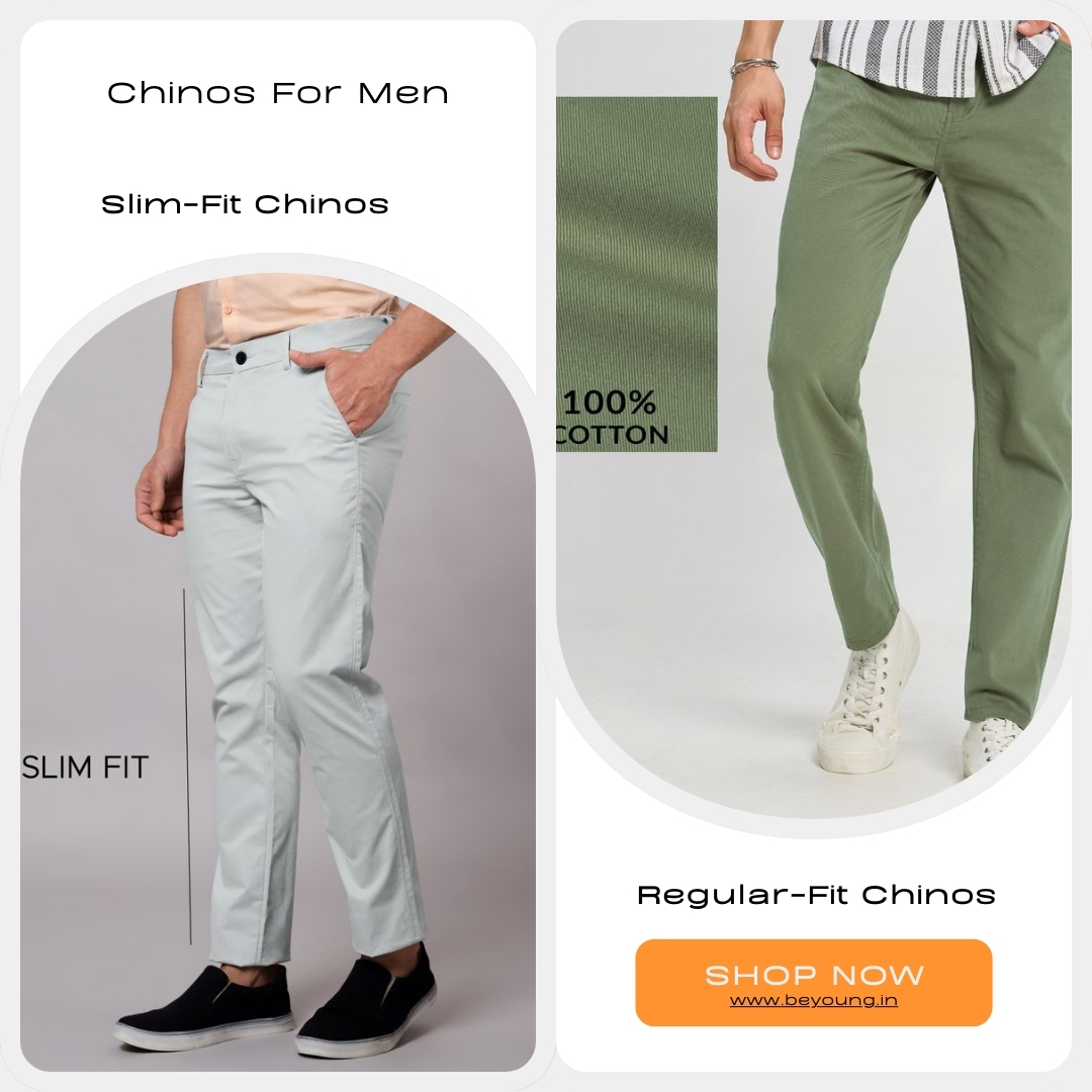 slim-fit and relaxed-fit chinos