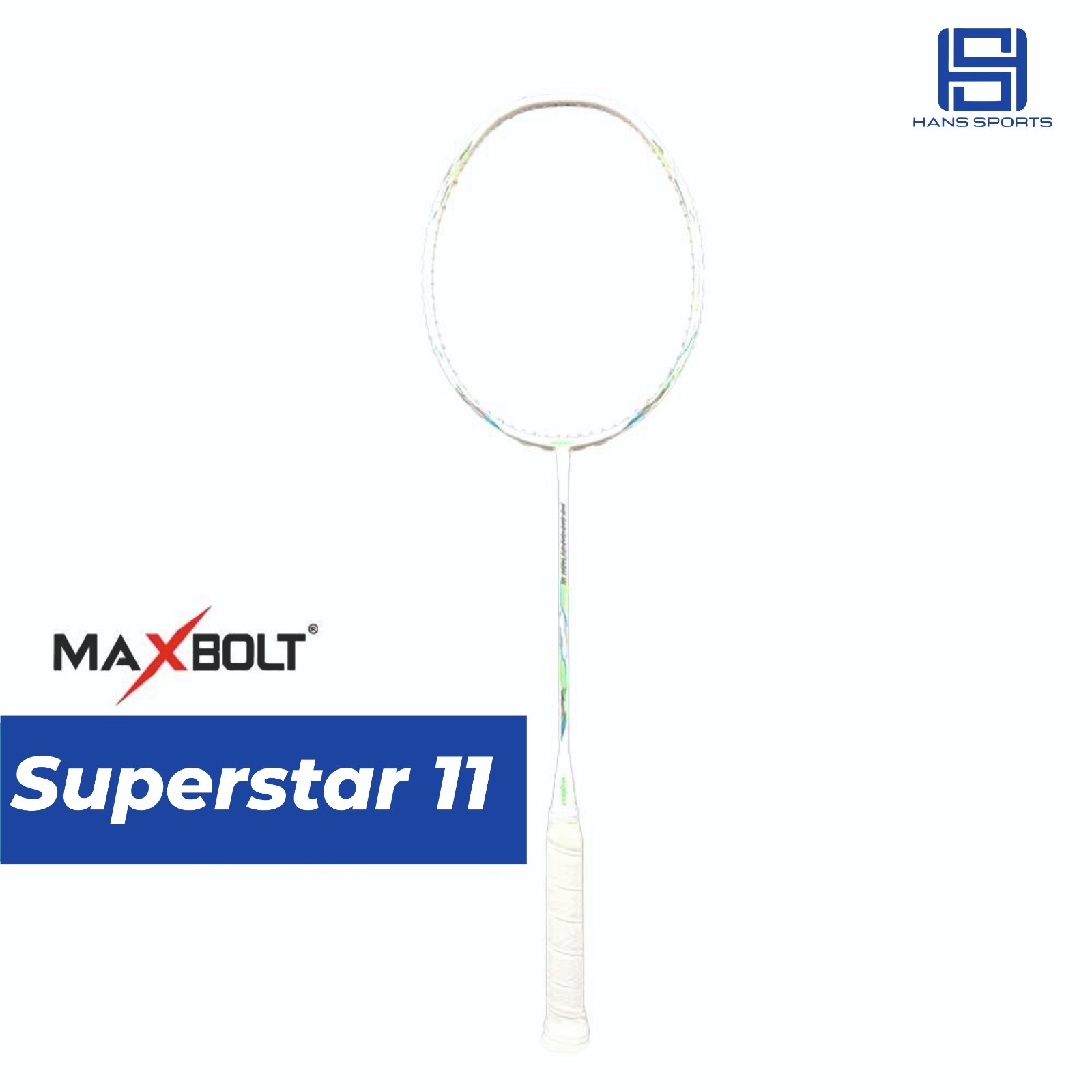 Picture Of Maxbolt Superstar 11 Badminton Racket With Maxbolt and Hans Sports Logo