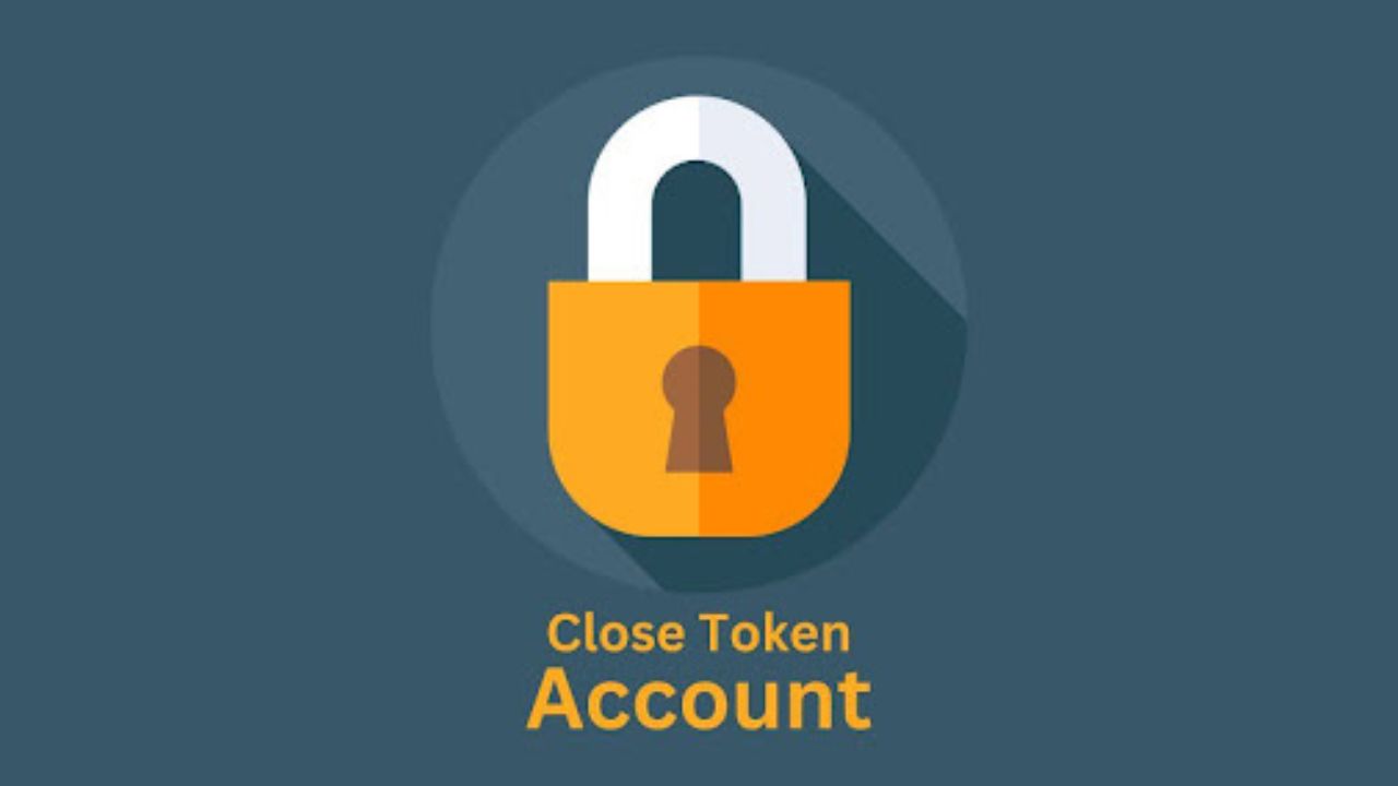 Illustration of a padlock symbolizing the closure of a token account on Solana.