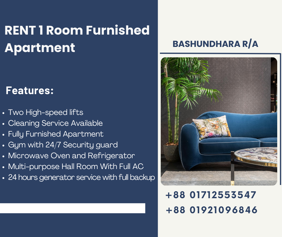 Explore the Ultimate Comfort: One-Room Studio Serviced Apartment in Bashundhara R/A