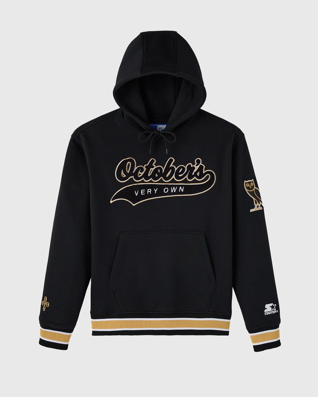 OVO X STARTER TEAM SCRIPT HOODIE BLACK