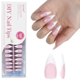 A definitive Manual for White French Tip Jofay Style Fake Nails: 320Pcs Pink Long Almond Nails with Pre-applied Tip Groundwork and Base Coat