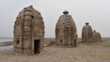 Which temple is in water in Kangra?