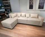 Transform Your Living Room with the Mulch Rectangular Arm Loveseat: A Perfect Wooden Sofa with Walnut Legs