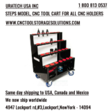 Steps model CNC tool cart from Uratech USA Inc.