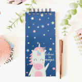Blue unicorn THings to do notepad