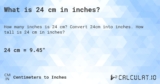 Converting 24 cm to Inches: A Comprehensive Guide