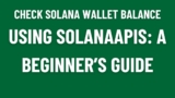 How to Check Solana Wallet Balance Using SolanaAPIs: A Beginner’s Guide